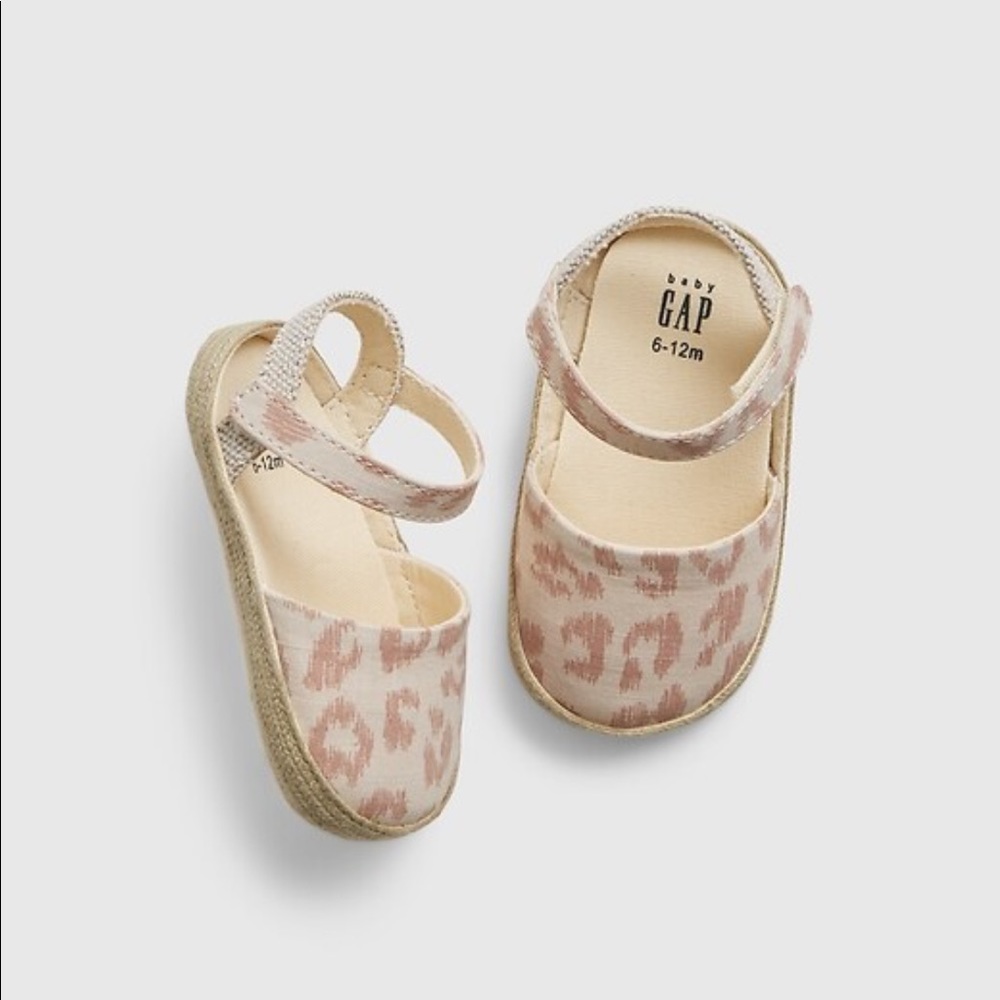 NWT baby espadrilles cream & rose leopard 3-6 months